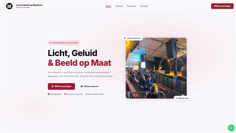 Website Licht en Geluid Maatman